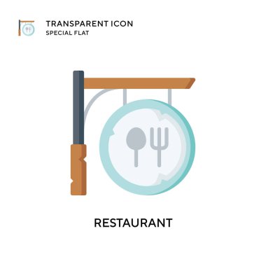 Restoran vektör simgesi. Düz çizim. EPS 10 vektörü.