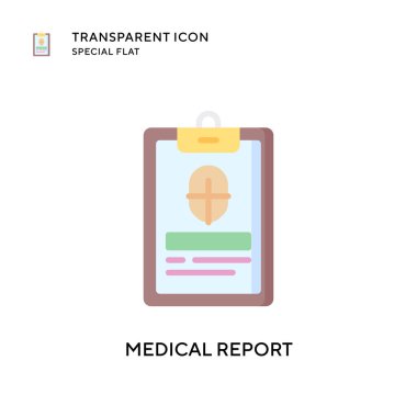 Tıbbi rapor vektör simgesi. Düz çizim. EPS 10 vektörü.