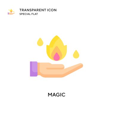 Sihirli vektör simgesi. Düz çizim. EPS 10 vektörü.