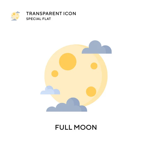 Icône Vectorielle Pleine Lune Illustration Style Plat Vecteur Eps — Image vectorielle