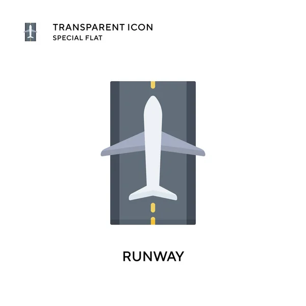 Runway Vector Icon Flat Style Illustration Eps Vector — Stock Vector