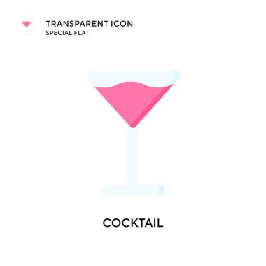 Kokteyl vektör simgesi. Düz çizim. EPS 10 vektörü.