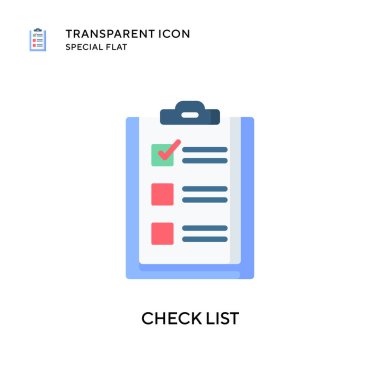 Liste vektör simgesini kontrol et. Düz çizim. EPS 10 vektörü.