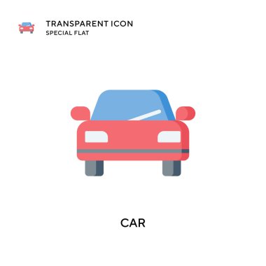 Araba vektör simgesi. Düz çizim. EPS 10 vektörü.