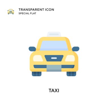Taksi vektör simgesi. Düz çizim. EPS 10 vektörü.