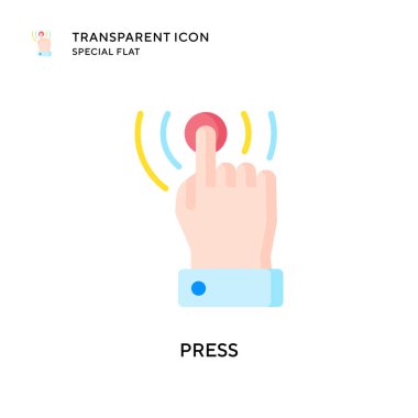 Vektör simgesine bas. Düz çizim. EPS 10 vektörü.