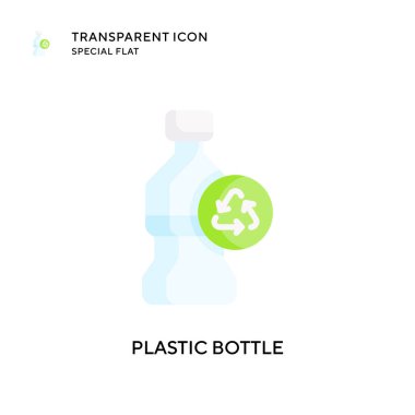 Plastik şişe vektör simgesi. Düz çizim. EPS 10 vektörü.