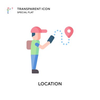 Konum vektör simgesi. Düz çizim. EPS 10 vektörü.