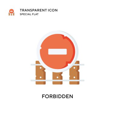 Yasak vektör simgesi. Düz çizim. EPS 10 vektörü.