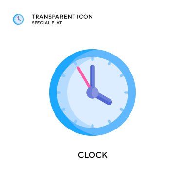 Saat vektör simgesi. Düz çizim. EPS 10 vektörü.
