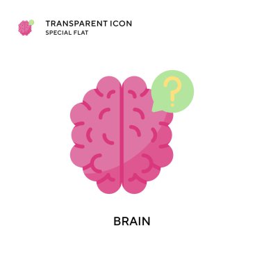 Beyin vektör simgesi. Düz çizim. EPS 10 vektörü.