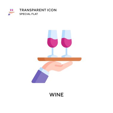 Şarap vektör simgesi. Düz çizim. EPS 10 vektörü.