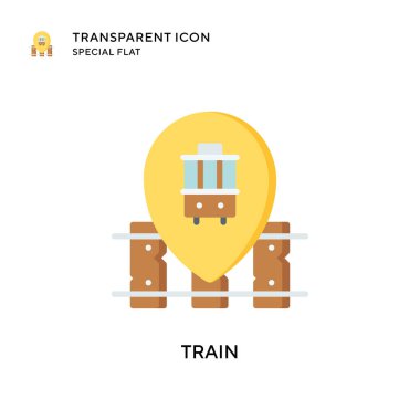 Tren vektör simgesi. Düz çizim. EPS 10 vektörü.