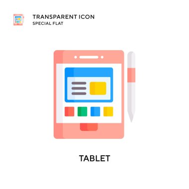 Tablet vektör simgesi. Düz çizim. EPS 10 vektörü.