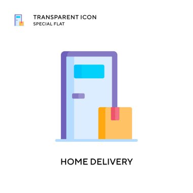 Eve teslim vektör simgesi. Düz çizim. EPS 10 vektörü.