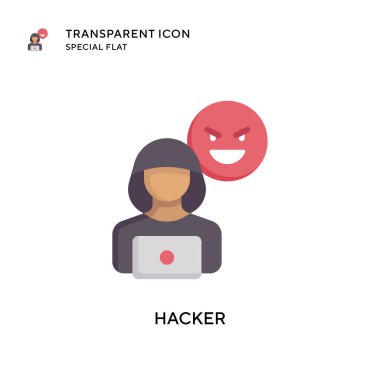 Hacker vektör simgesi. Düz çizim. EPS 10 vektörü.