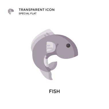 Balık vektör simgesi. Düz çizim. EPS 10 vektörü.