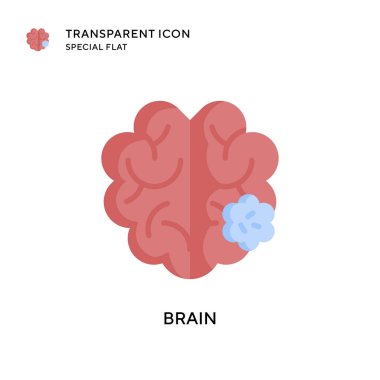 Beyin vektör simgesi. Düz çizim. EPS 10 vektörü.