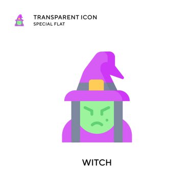 Cadı vektör simgesi. Düz çizim. EPS 10 vektörü.