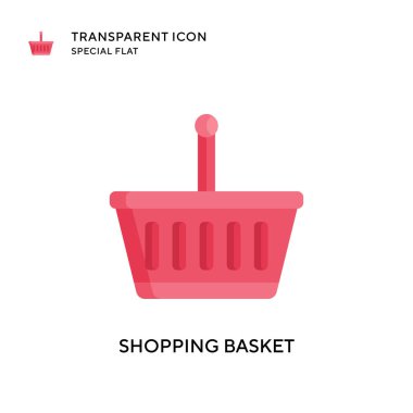 Alışveriş sepeti ikonu. Düz çizim. EPS 10 vektörü.