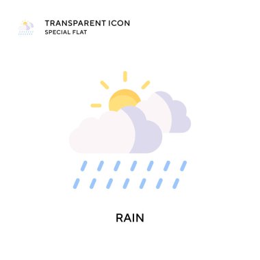 Yağmur vektör simgesi. Düz çizim. EPS 10 vektörü.