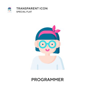 Programlayıcı vektör simgesi. Düz çizim. EPS 10 vektörü.