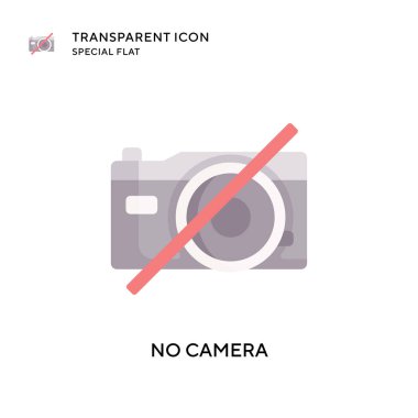 Kamera vektör simgesi yok. Düz çizim. EPS 10 vektörü.