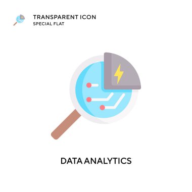 Veri analizi vektör simgesi. Düz çizim. EPS 10 vektörü.