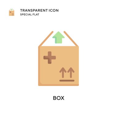 Kutu vektör simgesi. Düz çizim. EPS 10 vektörü.