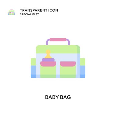Bebek çantası vektör simgesi. Düz çizim. EPS 10 vektörü.