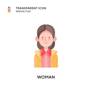 Kadın vektör simgesi. Düz çizim. EPS 10 vektörü.