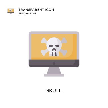 Kafatası vektör simgesi. Düz çizim. EPS 10 vektörü.