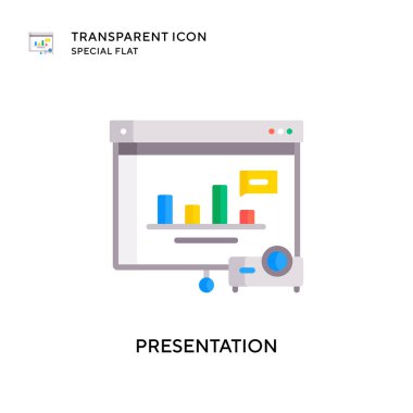 Sunum vektör simgesi. Düz çizim. EPS 10 vektörü.