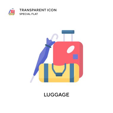 Bagaj vektör simgesi. Düz çizim. EPS 10 vektörü.