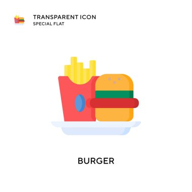 Burger vektör ikonu. Düz çizim. EPS 10 vektörü.