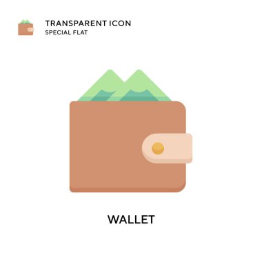 Cüzdan vektör simgesi. Düz çizim. EPS 10 vektörü.