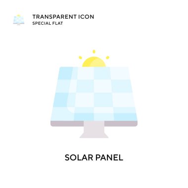 Güneş paneli vektör simgesi. Düz çizim. EPS 10 vektörü.