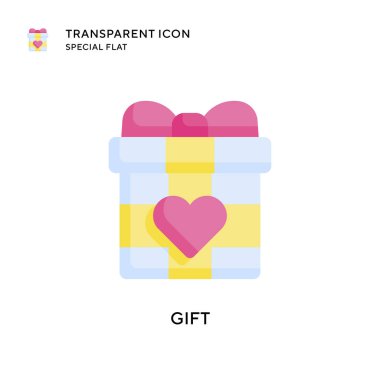 Hediye vektör simgesi. Düz çizim. EPS 10 vektörü.