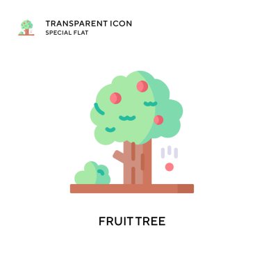 Meyve ağacı vektör simgesi. Düz çizim. EPS 10 vektörü.