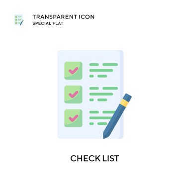 Liste vektör simgesini kontrol et. Düz çizim. EPS 10 vektörü.