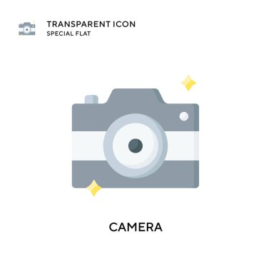 Kamera vektör simgesi. Düz çizim. EPS 10 vektörü.