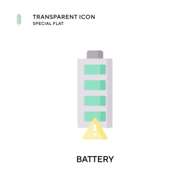 Batarya vektör simgesi. Düz çizim. EPS 10 vektörü.