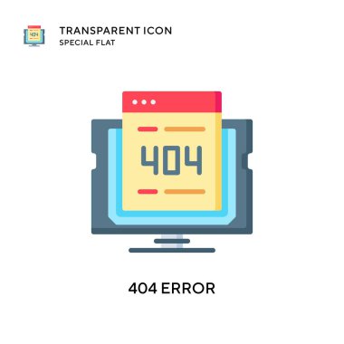 404 hata vektör simgesi. Düz çizim. EPS 10 vektörü.