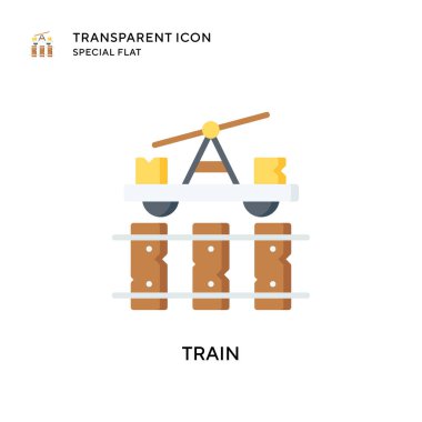Tren vektör simgesi. Düz çizim. EPS 10 vektörü.