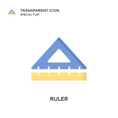 Cetvel vektör simgesi. Düz çizim. EPS 10 vektörü.
