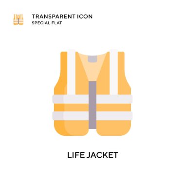 Can yeleği vektör simgesi. Düz çizim. EPS 10 vektörü.