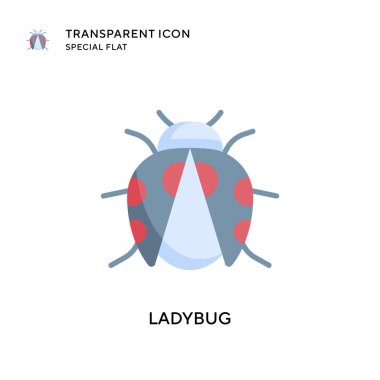 Uğur böceği vektör simgesi. Düz çizim. EPS 10 vektörü.