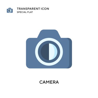 Kamera vektör simgesi. Düz çizim. EPS 10 vektörü.