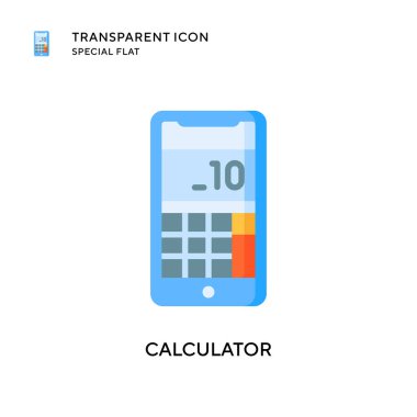 Hesap makinesi vektör simgesi. Düz çizim. EPS 10 vektörü.