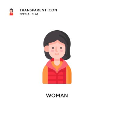 Kadın vektör simgesi. Düz çizim. EPS 10 vektörü.